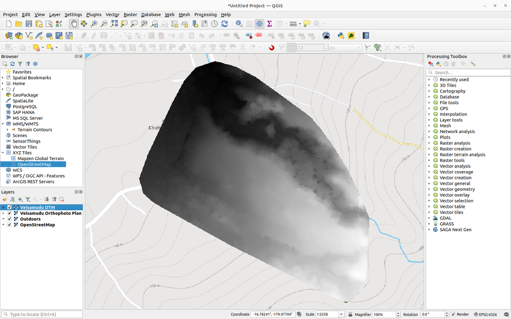 Veisamudu DTM - Digital Terrain Map